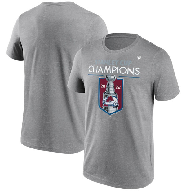 Men's Colorado Avalanche Gray 2022 Stanley Cup Champions Jersey Roster T-Shirt